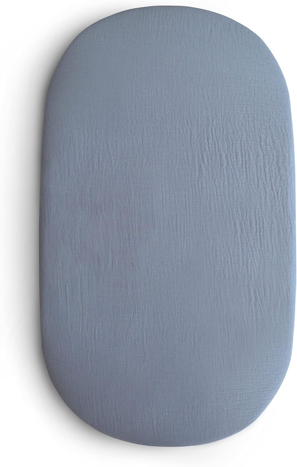 mushie Extra Soft Bassinet Muslin Crib Sheet | 30" x 16" (Baby Blue) - Image 1